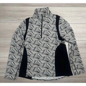 Kerrits Equestrian Long Sleeve Horses Print 1/4 Zip Shirt Women's Large L